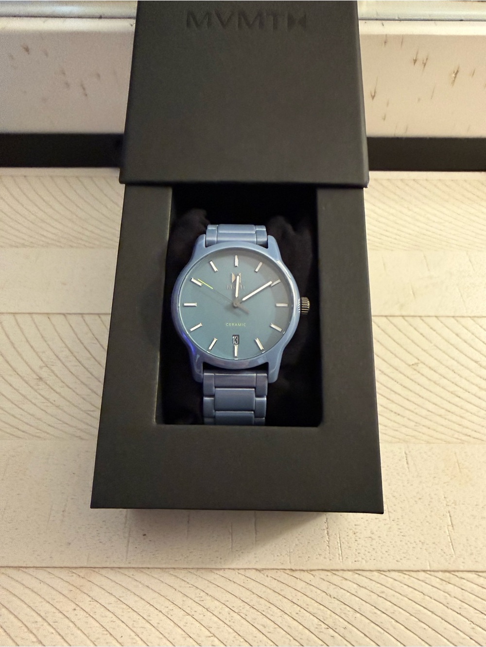 MVMT slate Blue Ceramic Men's Watch with Blue Dial and Bracelet